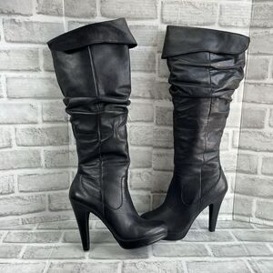 Jessica Simpson Women’s Size 9 Black Leather Over The Knee Sexy Platform Boots